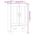 vidaXL Vysoká skrinka betónovo sivá 70x31x115 cm spracované drevo