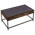 vidaXL Konferenčný stolík s nekonečnými LED dymový dub 90x50x41 cm