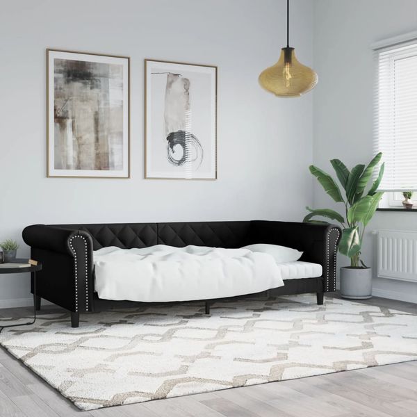 vidaXL Denná posteľ čierna 100x200 cm umelá koža
