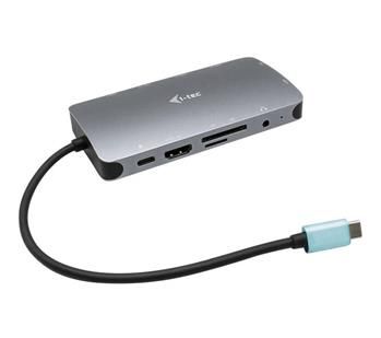 i-tec USB-C Metal Nano Dock HDMI/VGA with LAN, Power Delivery 100 W Dokovacia stanica, USB typ C, kompatibilná s Thunderbolt 3, VGA, HDMI, RJ-45, 3x USB 3.0, USB typ C, 3,5mm jack, SD slot, 100W