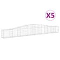 vidaXL Oblúkový gabionový kôš 5 ks 400x30x40/60 cm pozinkované železo