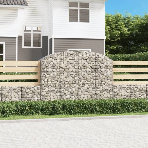 vidaXL Oblúkový gabionový kôš 200x50x140/160 cm pozinkované železo