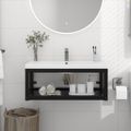 vidaXL Nástenný rám na umývadlo čierny 79x38x31 cm železo