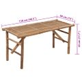vidaXL Skladacia záhradná lavička s podložkou 118 cm bambus