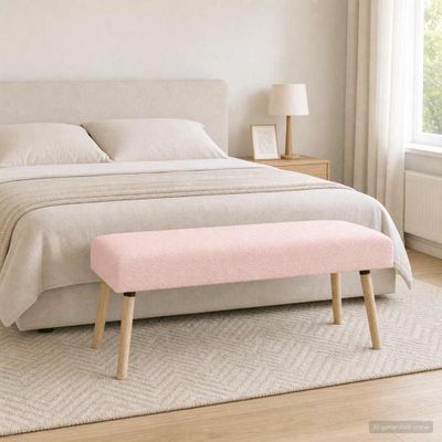 vidaXL lavička Jednofarebný Ružová 110 x 40 x 46 cm Bouclé