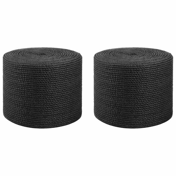 vidaXL Lano zo sieťoviny 2 pcs 2 Čierna 100% Tossa juta