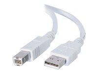 USB A to USB B - USB 2.0 - White - M/M - Kábel USB - USB (M) do USB typ B (M) - USB 2.0 - 1 m - biela