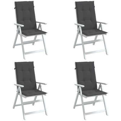 vidaXL Vankúše na stoličky 4 ks antracitová melanž 120x50x4 cm látka