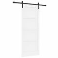 vidaXL Posuvné dvere Biela 83 x 202 cm Borovicový masív