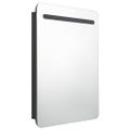 vidaXL LED kúpeľňová zrkadlová skrinka čierna 60x11x80 cm