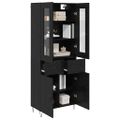 vidaXL Highboard Čierny dub 69,5 x 34 x 90 cm Kompozitné drevo