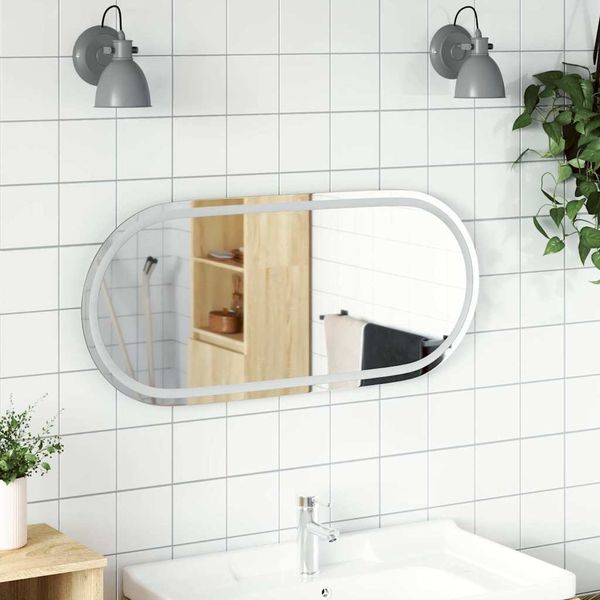 vidaXL LED kúpeľňové zrkadlo 100x45 cm oválne
