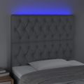 vidaXL Čelo postele s LED bledosivé 100x7x118/128 cm látka