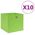 vidaXL Úložné boxy 10 ks, netkaná textília 28x28x28 cm, zelené