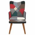 vidaXL Relaxačné kreslo s podnožkou patchwork látkové