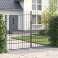 vidaXL Dvojitá brána WOERDEN 299,5 x 249,5 cm Oceľ Sivá Zamykateľné