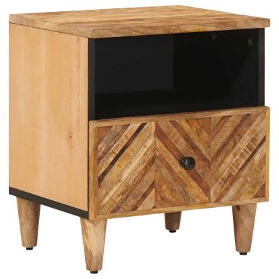 vidaXL Nočný stolík Hnedá 50 x 33 x 60 cm Masívne mango drevo