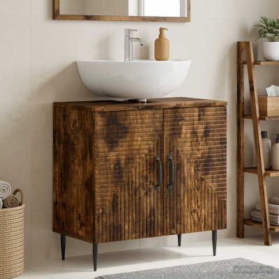 vidaXL Kúpeľňová skrinka pod umývadlo HAARLEM Dymový dub