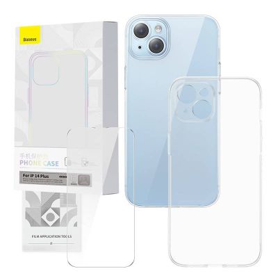 Priehľadný obal a sada tvrdeného skla Baseus Corning pre iPhone 14 Plus