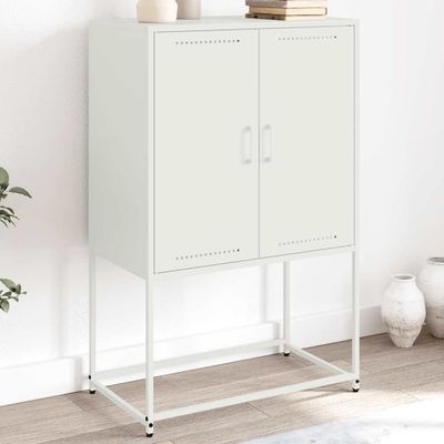 vidaXL Vysoká skrinka biela 68,5x38,5x107 cm oceľ
