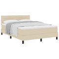 vidaXL Posteľ s pružinovým rámom s vankúšom Krémová 140 x 190 cm látka