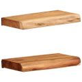 vidaXL Nástenné police 2 ks 30x20x3,5 cm, akáciový masív