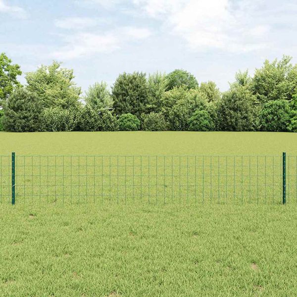 vidaXL Euro oplotenie s pilierom 25 x 0,4 m PVC potiahnutá oceľ Zelená