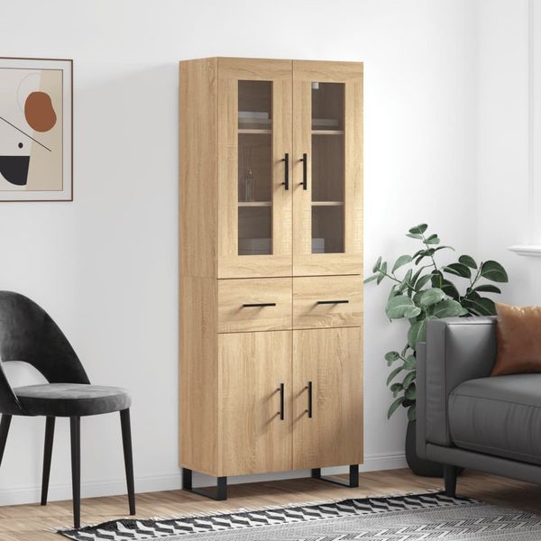 vidaXL Vysoká skrinka dub sonoma 69,5x34x180 cm spracované drevo