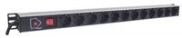 Intellinet Vertical Rackmount 12-Way Power Strip - nemecký typ, rozvodný panel, 12x DE zásuvka, 1,6 m kabel