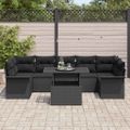 vidaXL Súprava záhradných pohoviek 8 ks Čierna polyratan