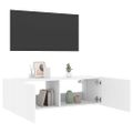 vidaXL TV nástenná skrinka s LED svetlami biela 100x35x31 cm