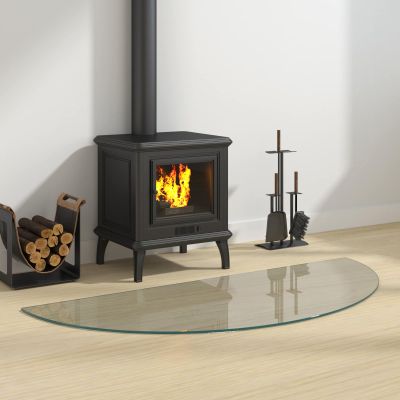 vidaXL Sklenená doska krbu Priehľadná 1200 x 500 mm Sklo