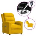 vidaXL Elektrické masážne kreslo žlté zamat