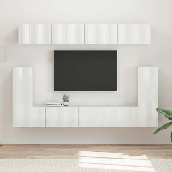 vidaXL Zostava TV skriniek 5 pcs Vysoký lesk bielej Kompozitné drevo
