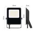 LED reflektor VISIO čierny, 30W neutrálna biela
