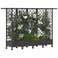 vidaXL Vyvýšený záhon s mriežkou a strechou Hnedá 202,5 x 40 x 127 cm