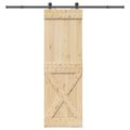 vidaXL Posuvné dvere NARVIK Prírodná a čierna 70 x 210 cm (213,5 cm)