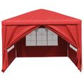 vidaXL Párty stan 400 x 300 x 255 cm Červená PE a oceľ