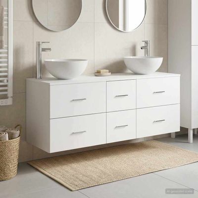 vidaXL Set kabinetov do kúpeľne 3 ks Biela 49,5 x 41 x 64,5 cm