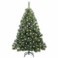 vidaXL Umelý vianočný stromček s 150 LED-i Zelená 150 cm PE a PVC