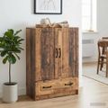 vidaXL Servírovacia skriňa so zásuvkou Staré drevo 66 x 34,5 x 92 cm