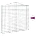 vidaXL Oblúkové gabiónové koše 8ks 200x30x180/200cm pozinkované železo