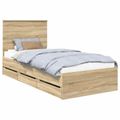 vidaXL Rám postele Sonoma dub 100 x 200 cm Inžinierske drevo