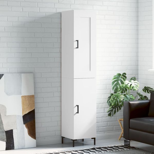 vidaXL Vysoká skrinka biela 34,5x34x180 cm spracované drevo