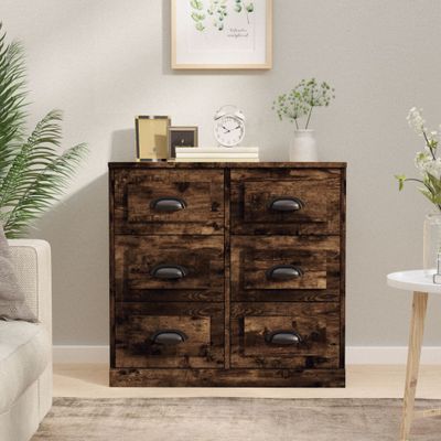 vidaXL Komoda dymový dub 70x35,5x67,5 cm spracované drevo