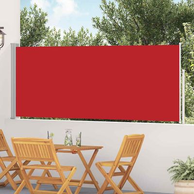 vidaXL Zaťahovacia bočná markíza na terasu 117x514 cm, červená
