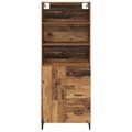 vidaXL Highboard Staré drevo 69,5 x 34 x 180 cm Kompozitné drevo