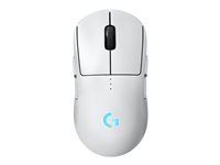 Myš - hranie - pravák a ľavák - optická - 8 tlačidiel - bezdrôtová, káblová - 2,4 GHz, USB - prijímač USB Logitech LIGHTSPEED - biela