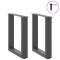 vidaXL Nohy konferenčného stolíka v tvare U, 2 ks, antracitové, 28 x (42-43) cm, oceľ