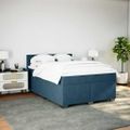 vidaXL Posteľný rám boxsping s matracom tmavomodrý 140x200 cm zamat